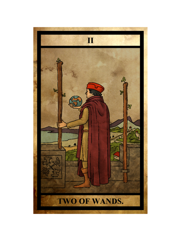 タロットカードワンドの2の意味