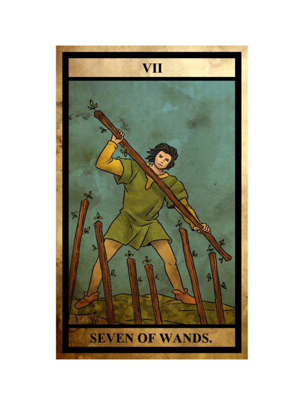 タロットカードのワンドの7の意味